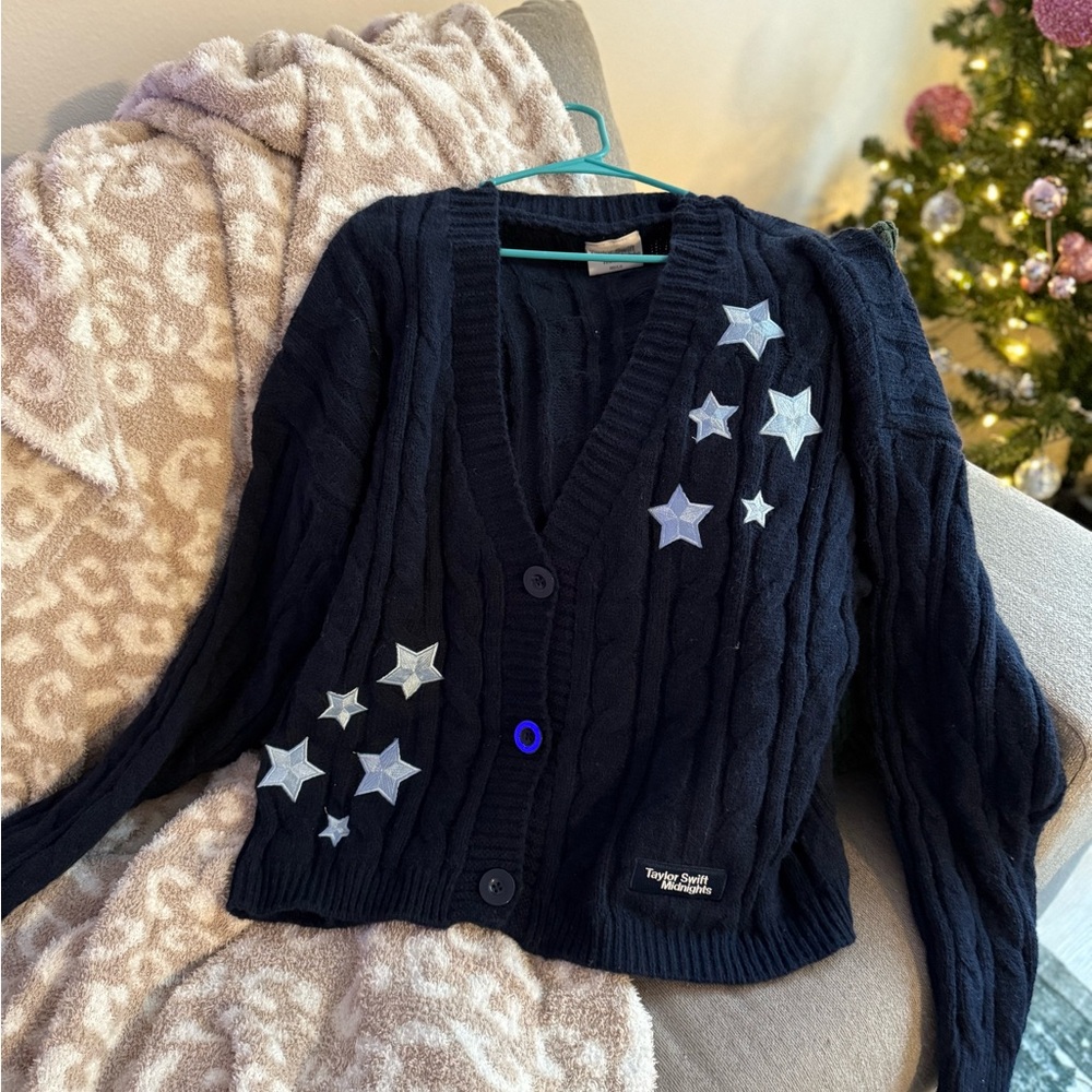 Taylor Swift Black Cardigan with Silver Stars